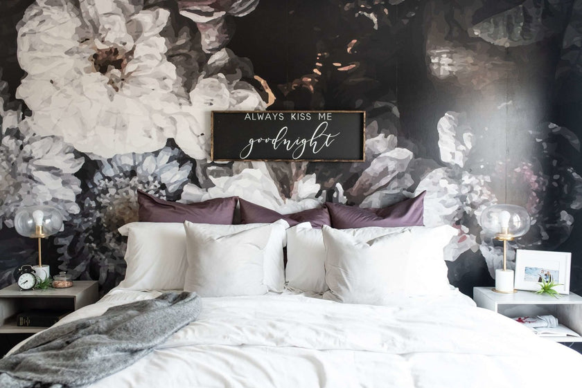 Always Kiss Me Goodnight Wood Sign – Bedroom Wall Art