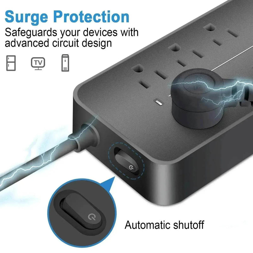 America Household Power Surge Protector Socket with USB Port.