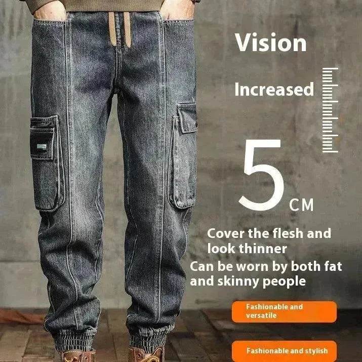 American Retro Ankle-tied Jeans Men