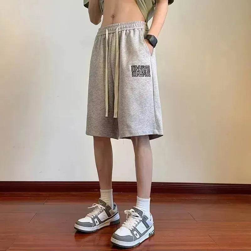 American Retro Shorts Male Student Hong Kong Style Trendy Fashion Fifth Pants Casual