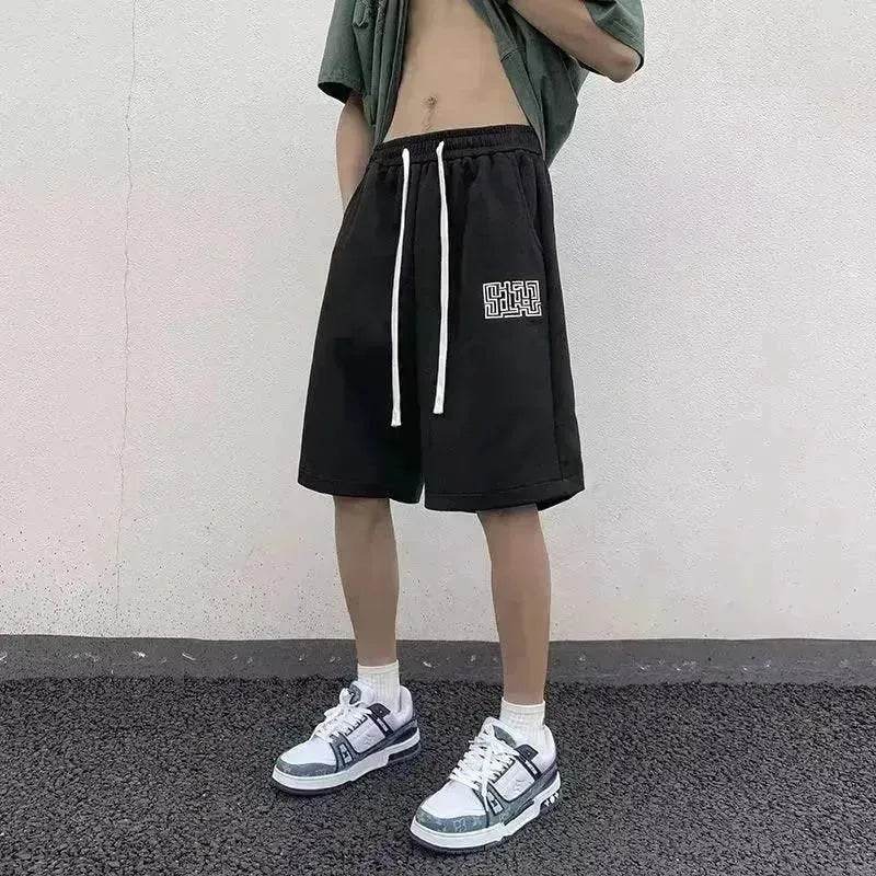 American Retro Shorts Male Student Hong Kong Style Trendy Fashion Fifth Pants Casual
