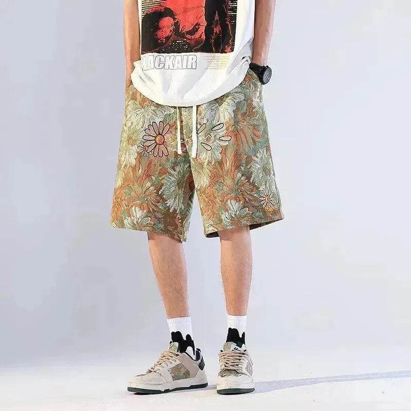 American Retro Shorts Men's Summer Japanese Ins Beach Pants