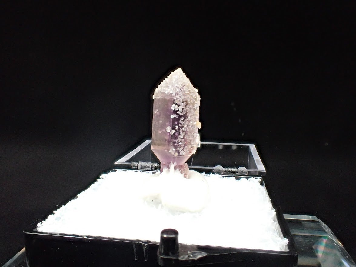 Amethyst Scepter with Analcime Overgrowth – Goboboseb Mountains, Namibia – Frosted Sparkle Specimen (21mm)