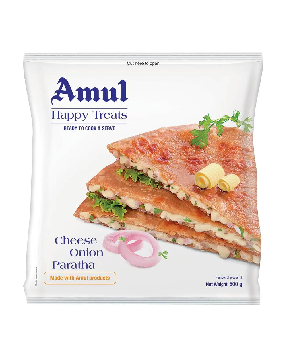 Amul Cheese Onion Paratha 500g