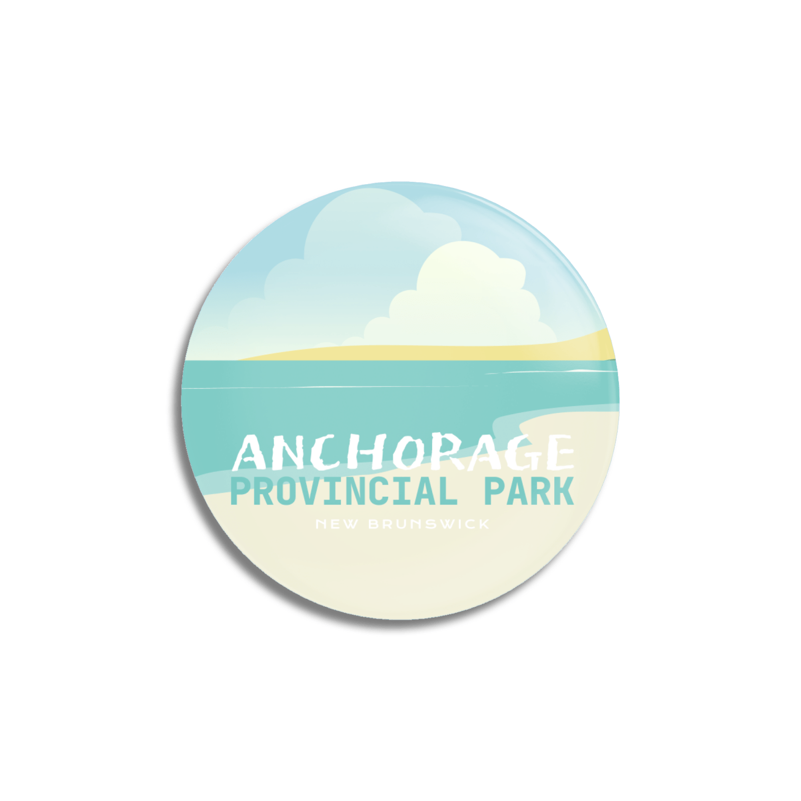 Anchorage Provincial Park of New Brunswick Pinback Button, Canada Parks
