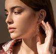 Thérèse -  Anneaux en argent sterling boucles d’oreilles avec breloque amovible