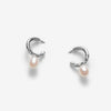 Farah avec perles blanches - boucles d'oreilles créoles ouvertes