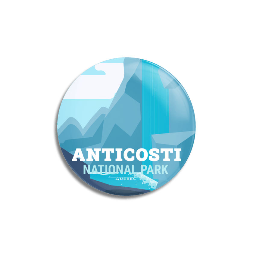 Anticosti National Park of Quebec Pinback Button, Canada Parks