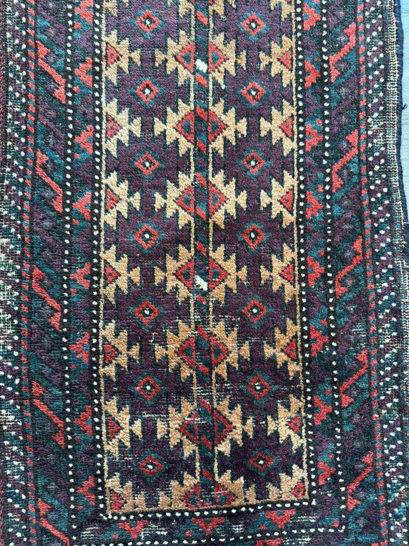 Antique Baluch Bag Face Rug | 1' 6