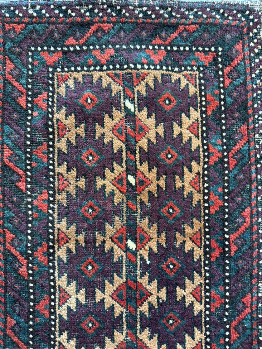 Antique Baluch Bag Face Rug | 1' 6