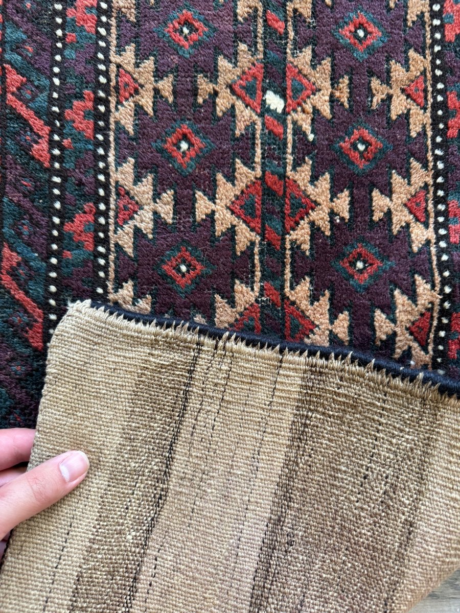 Antique Baluch Bag Face Rug | 1' 6