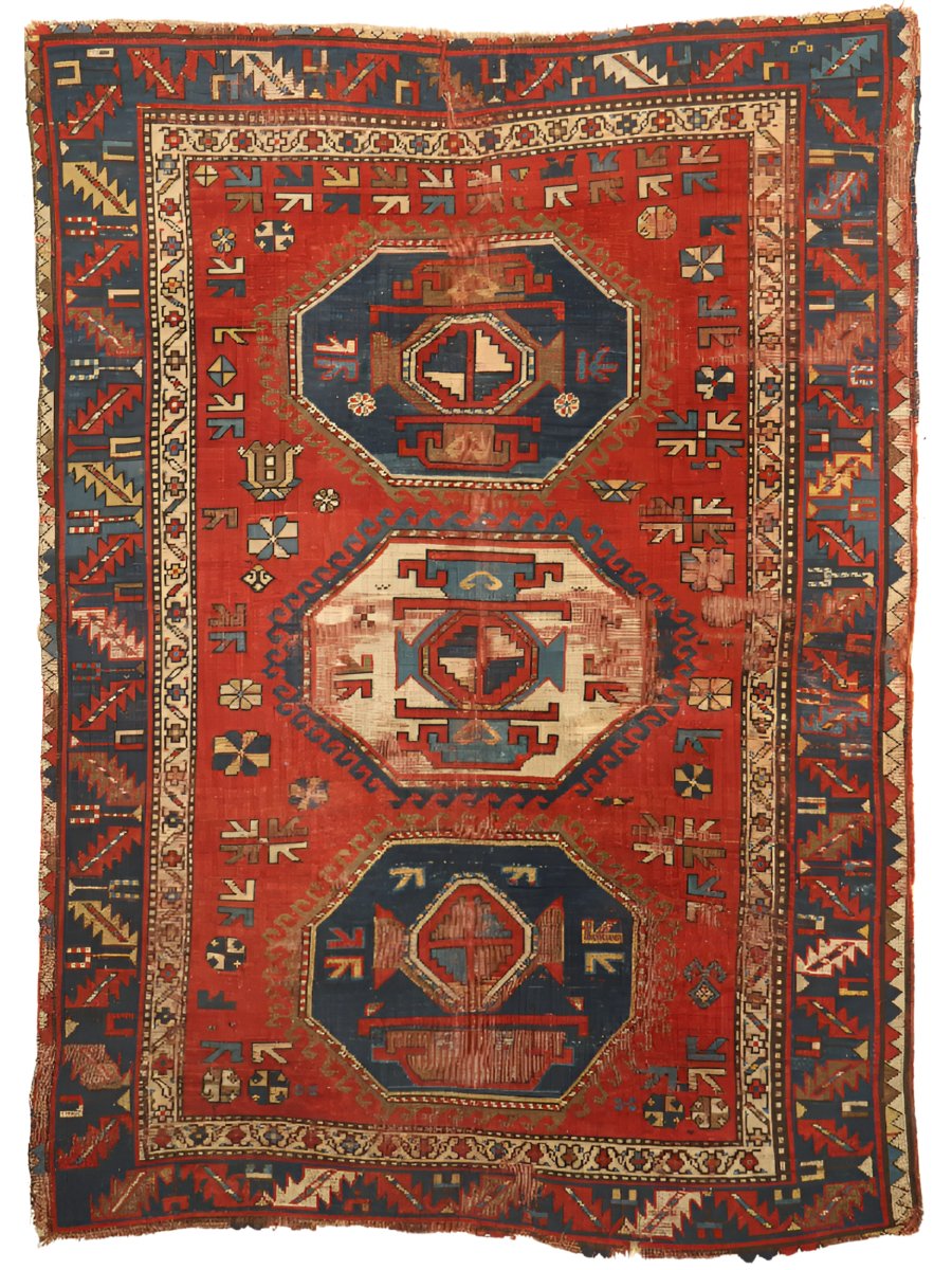 Antique Caucasian Karachov Kazak | 4' 11