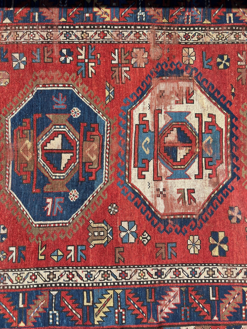 Antique Caucasian Karachov Kazak | 4' 11