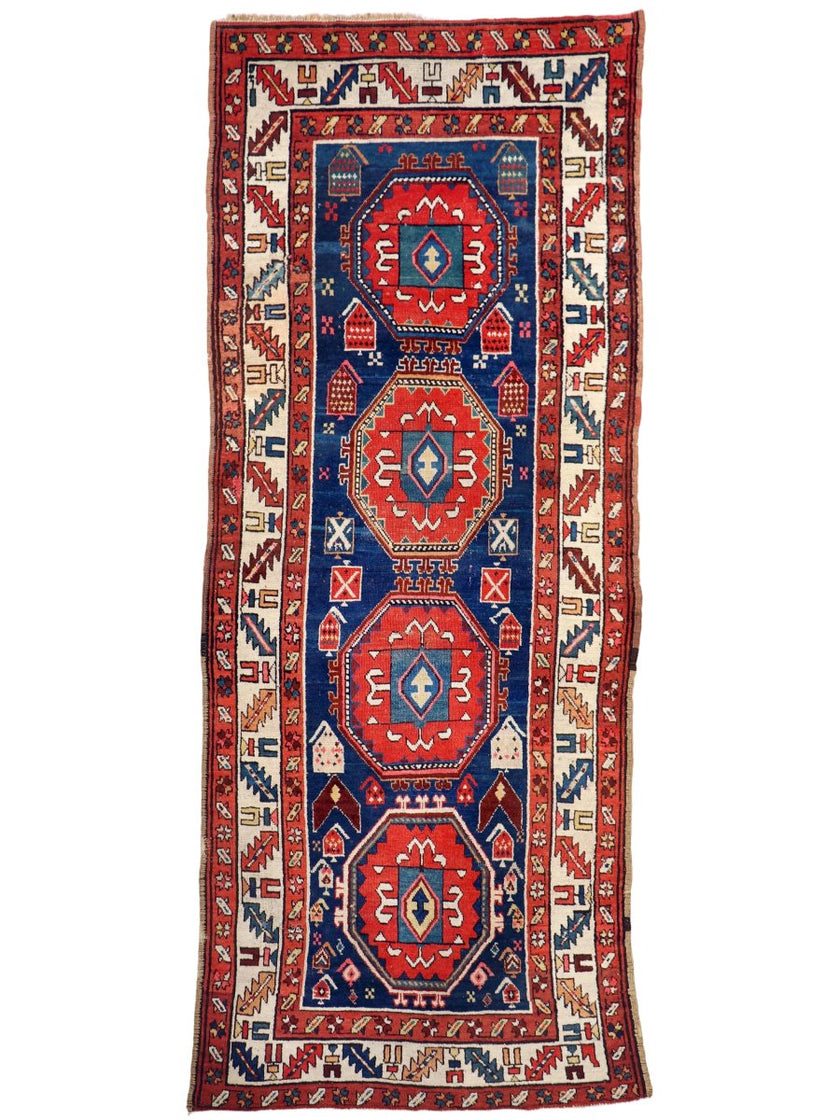 Antique Caucasian Kazak Rug | 3' 9