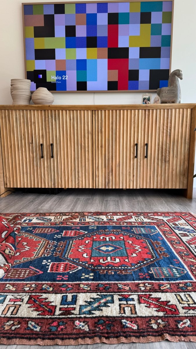 Antique Caucasian Kazak Rug | 3' 9