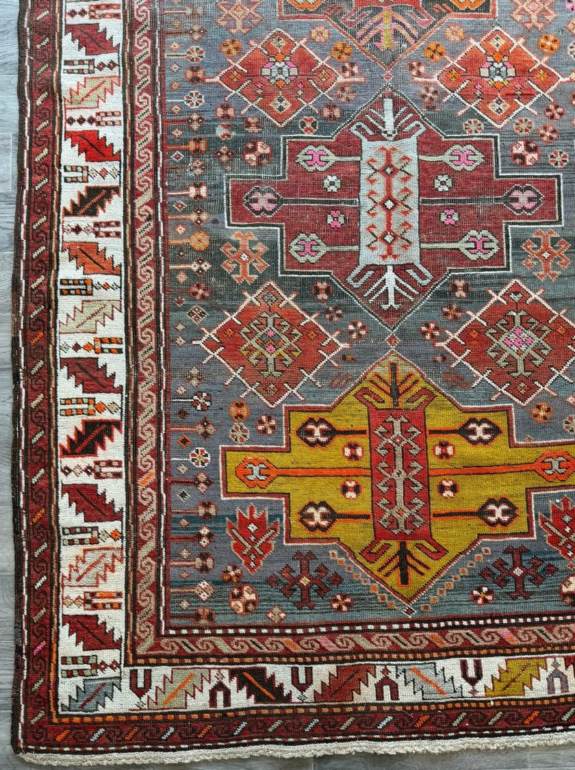 Antique Caucasian Kazak Rug | 5' 1