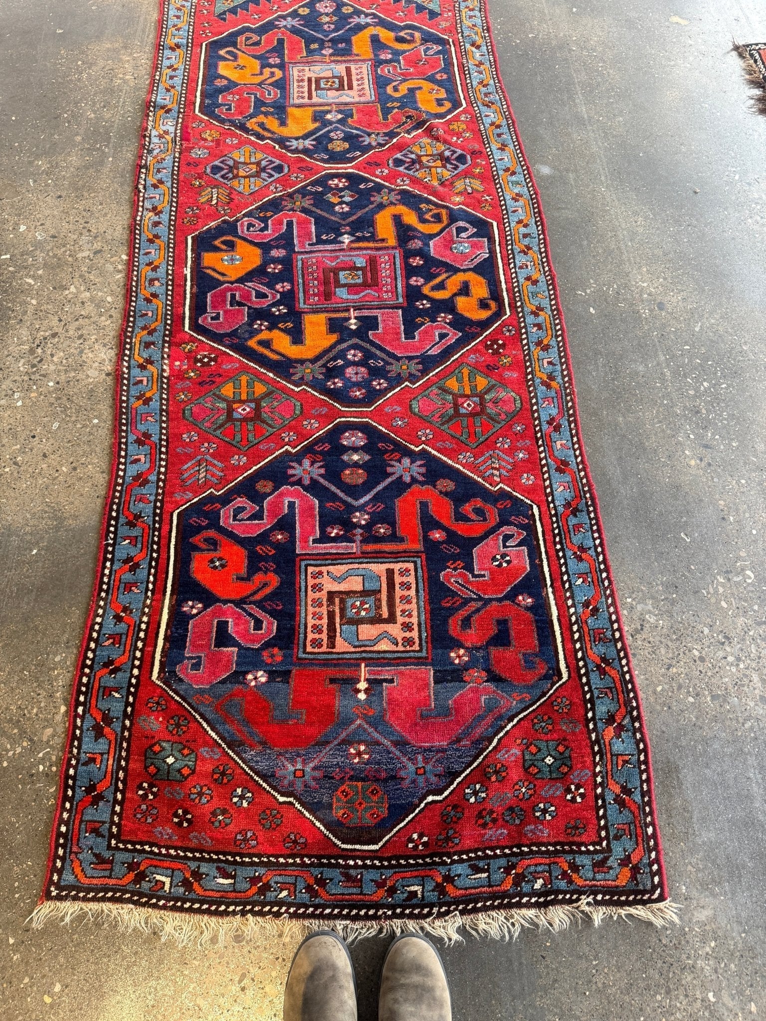 Antique Cloud band Karabagh Runner | 3' 4