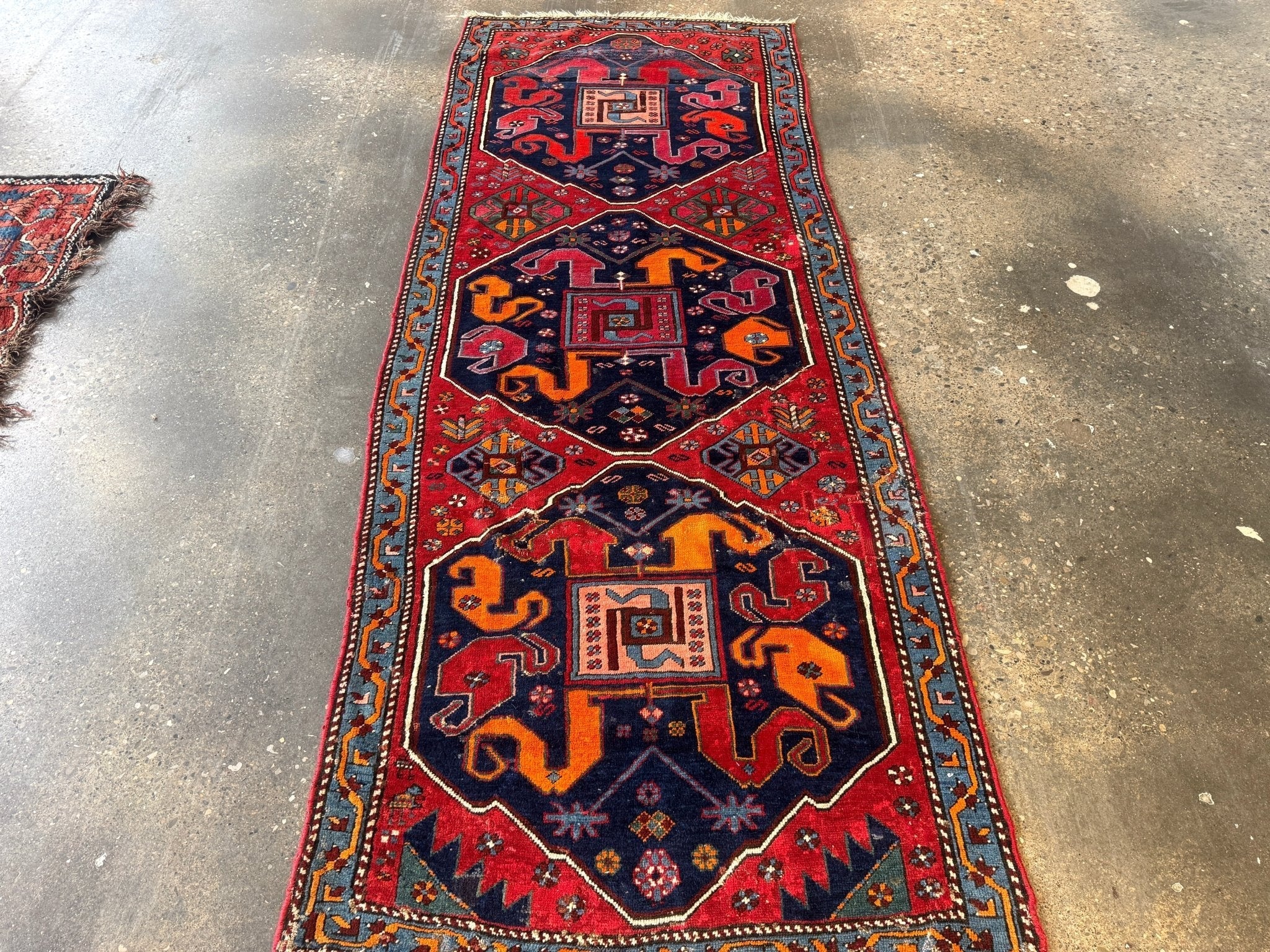 Antique Cloud band Karabagh Runner | 3' 4