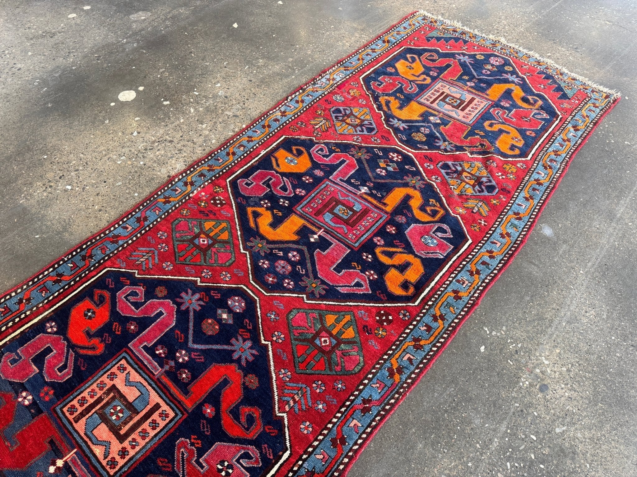 Antique Cloud band Karabagh Runner | 3' 4