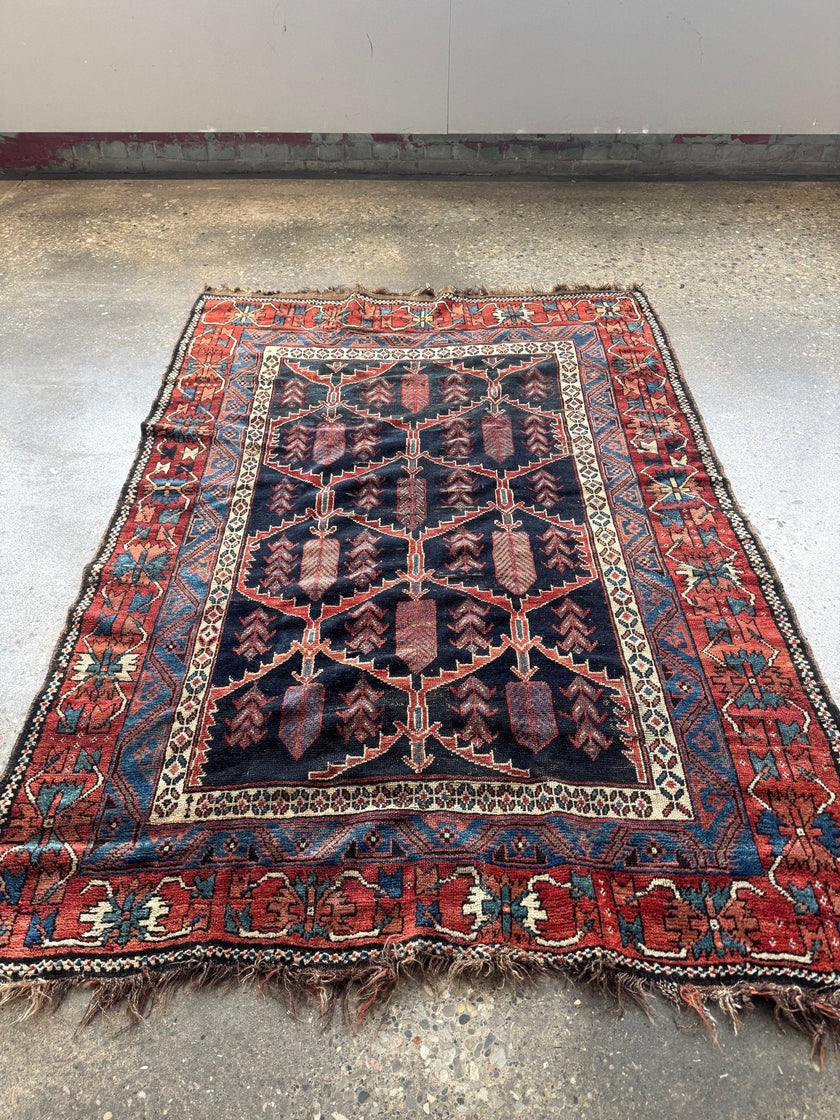 Antique Persian Bakhtiari Rug | 5' x 7’ 4