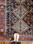 Antique Persian Khamseh Rug | 5' 9