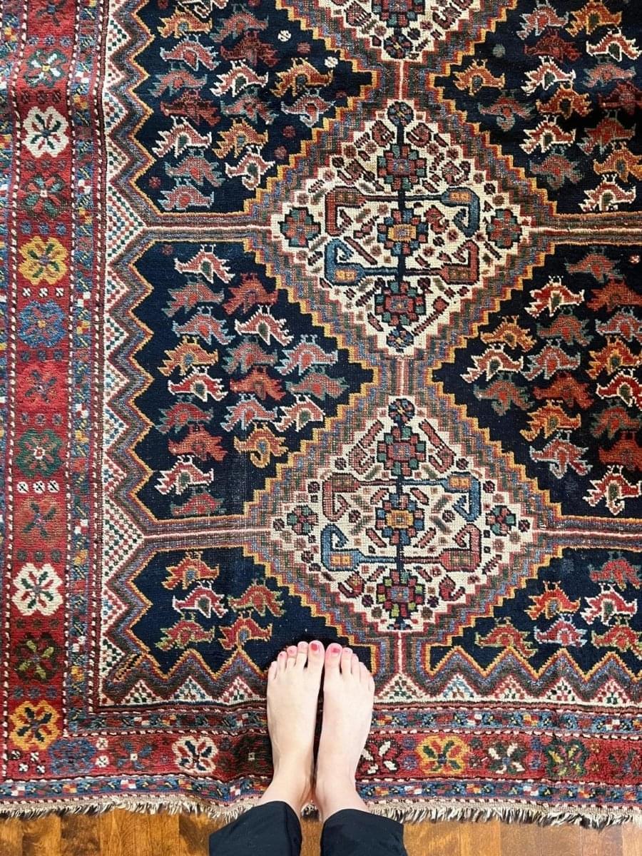 Antique Persian Khamseh Rug | 5' 9