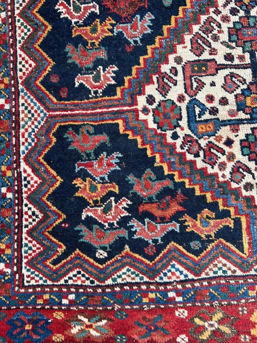 Antique Persian Khamseh Rug | 5' 9