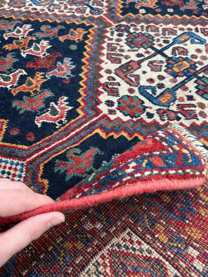 Antique Persian Khamseh Rug | 5' 9