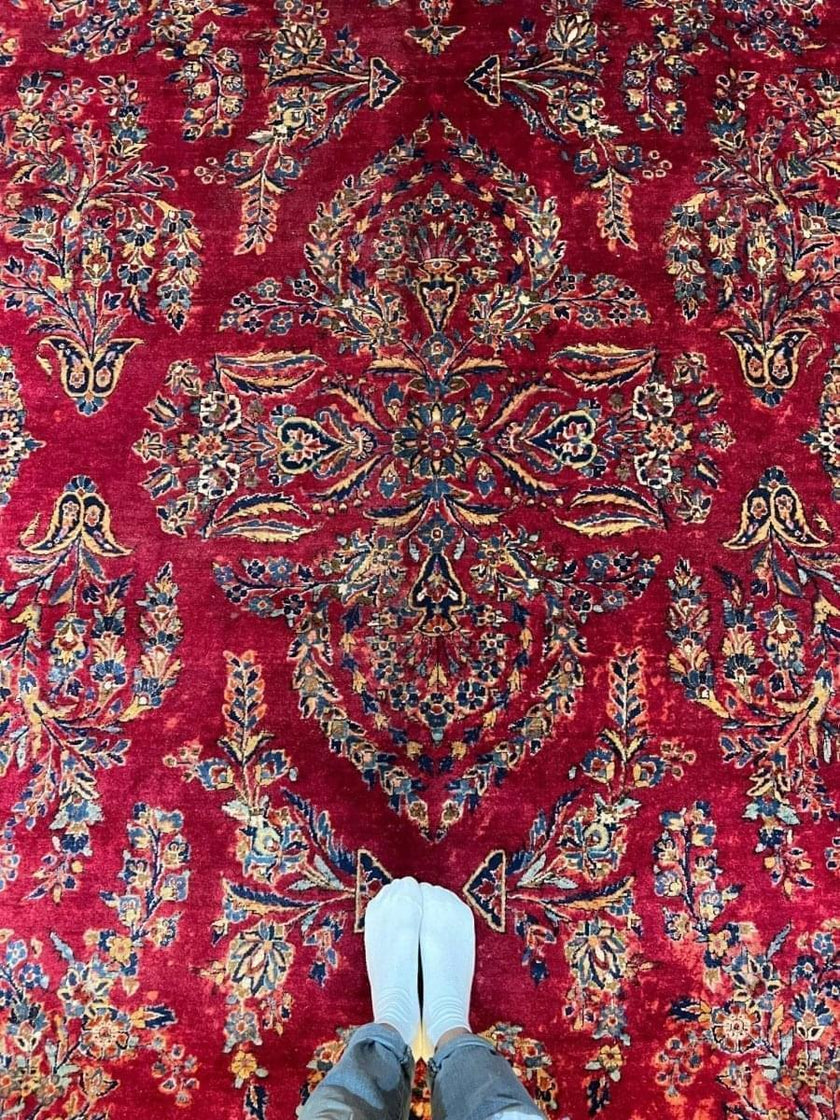 Antique Persian Mohajeran Sarouk Rug | 13' 10