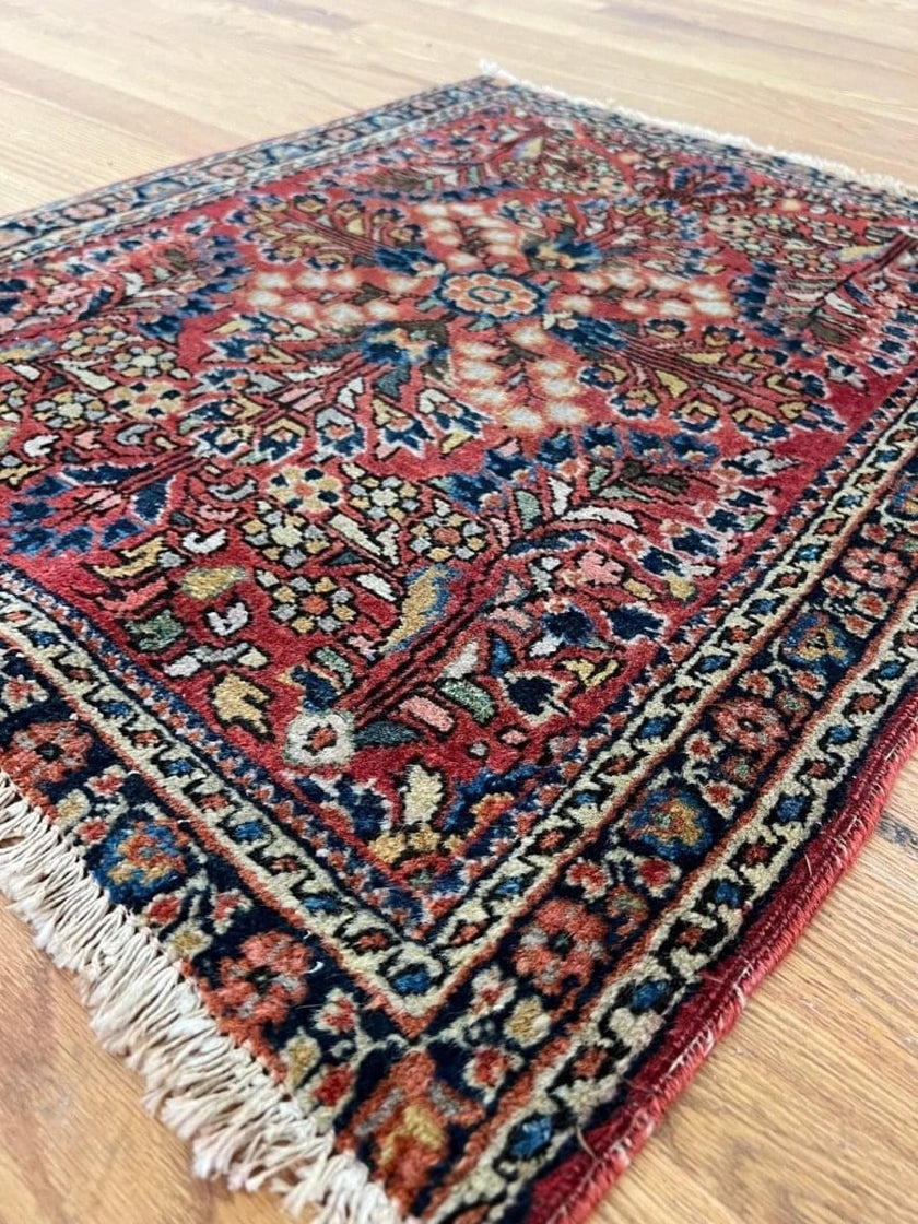 Antique Persian Sarouk Rug | 2' 4
