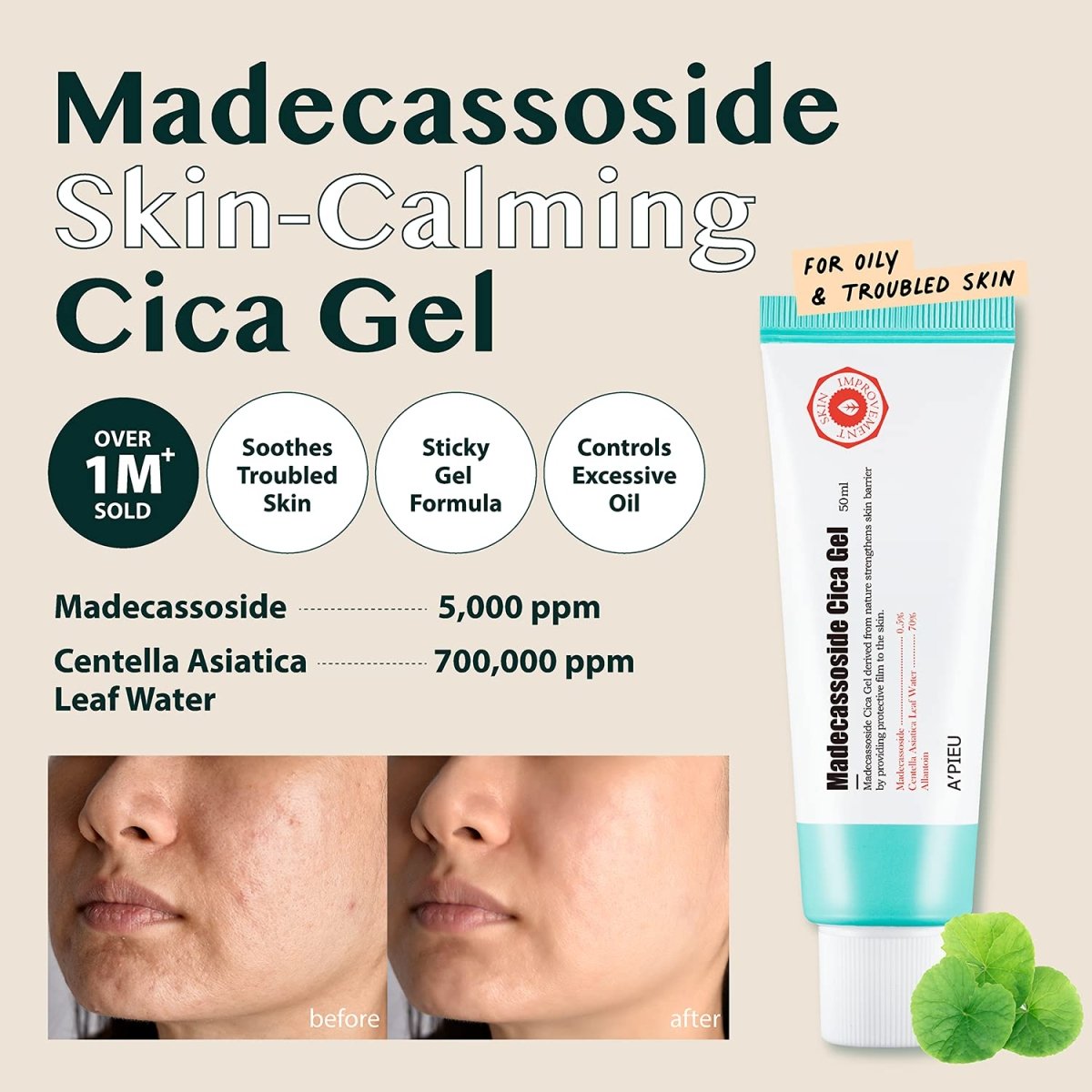 APIEU Madecassoside Cica Gel 2X 50ml