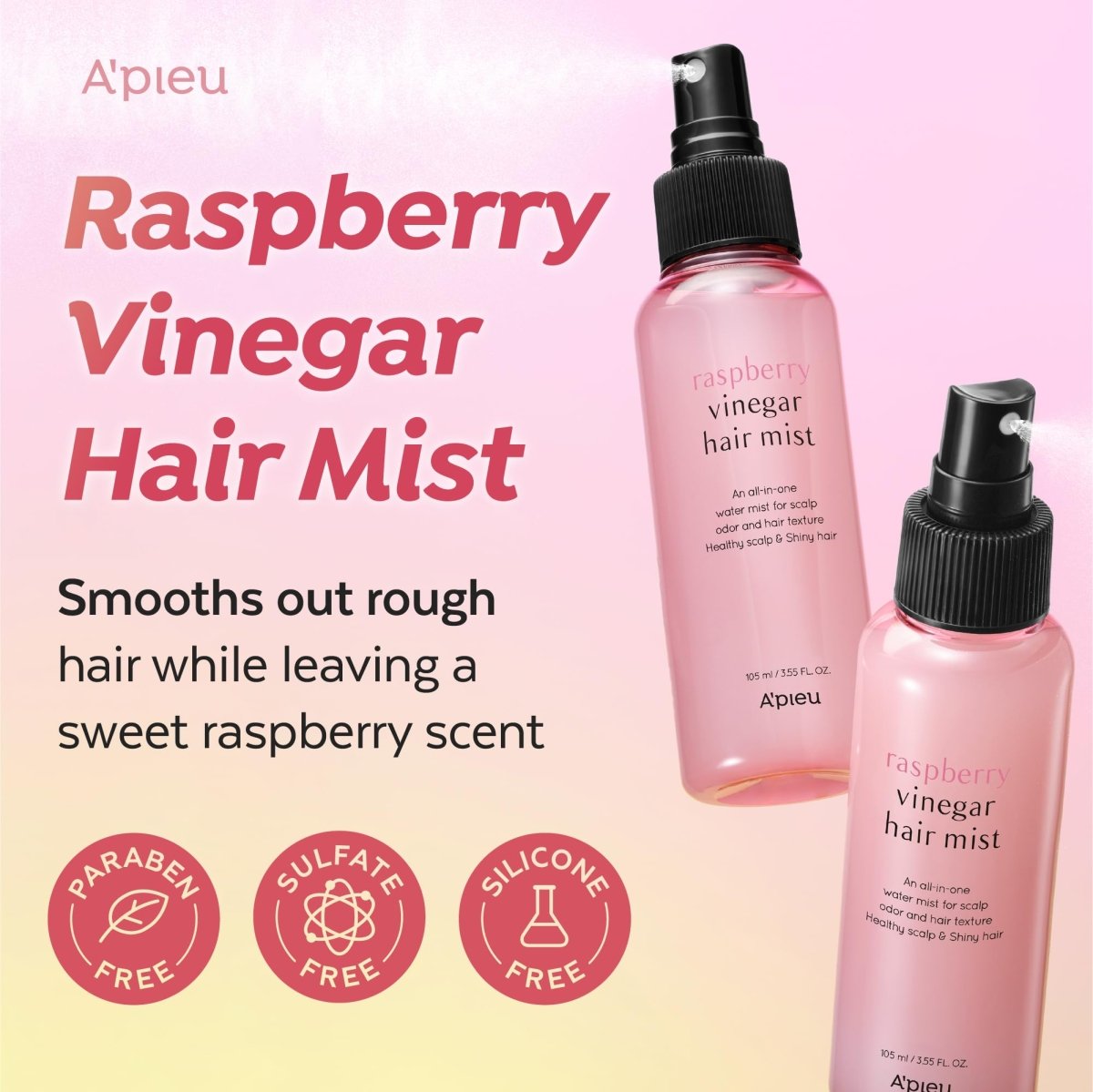 APIEU Raspberry Vinegar Hair Mist 105ml