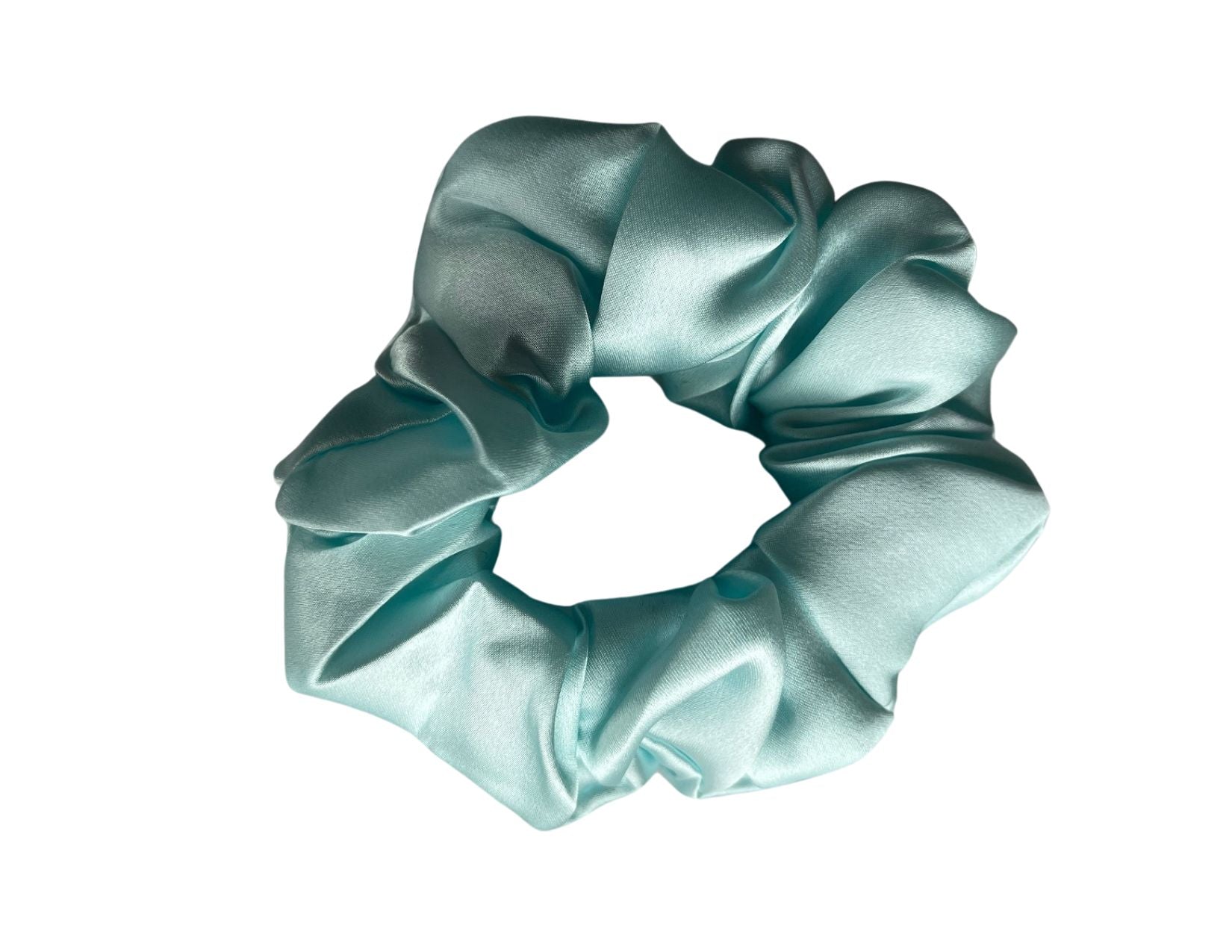 Silk Hair Scrunchie Aqua