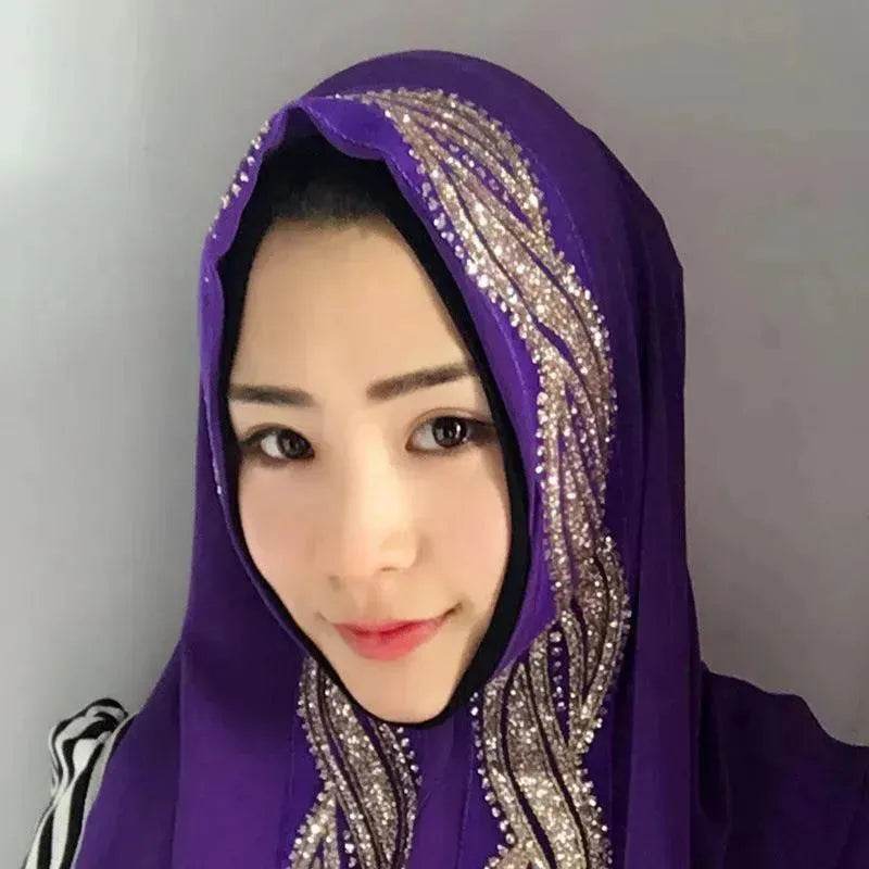 Arab  Chiffon sprinkled gold long scarf
