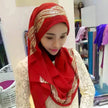 Arab  Chiffon sprinkled gold long scarf