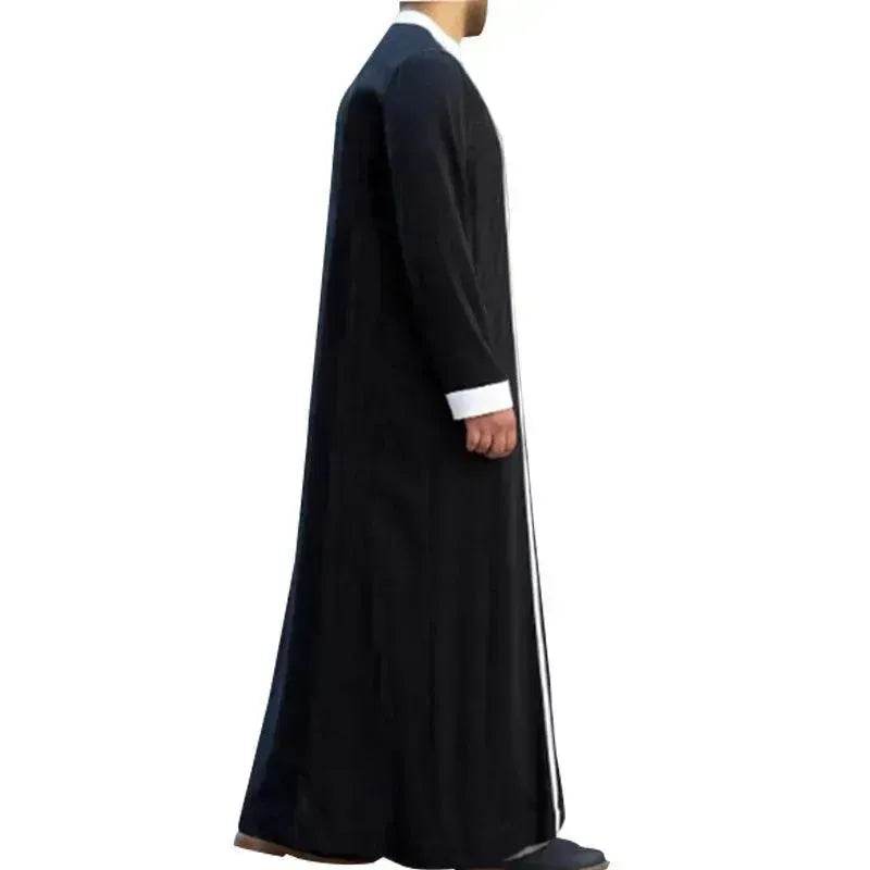 Fashionable and Elegant Arab  Costume Halloween Long Sleeve C Suit Kaftan Jubba Costume Robe Moroccan Men's Jalabiya