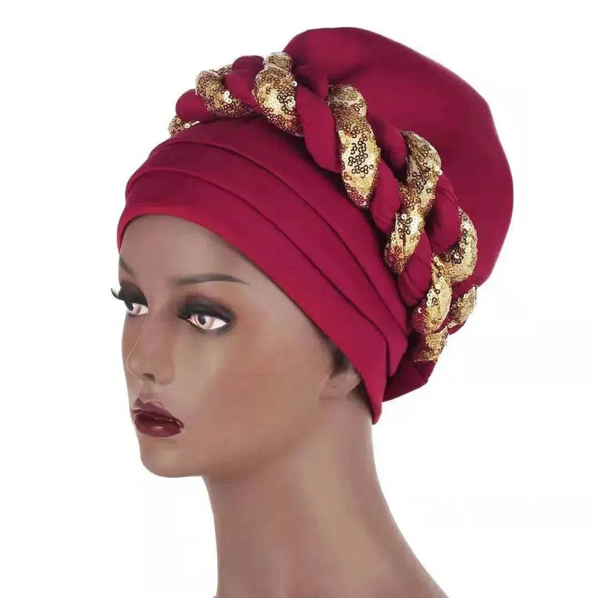 Arab  Double Sequined Turban Hat