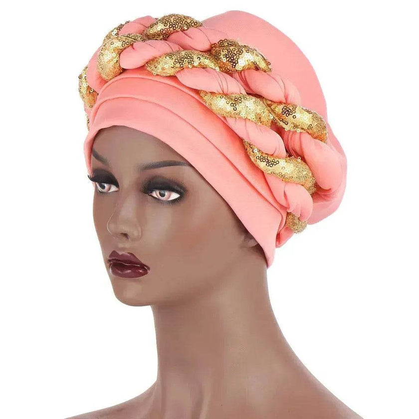 Arab  Double Sequined Turban Hat