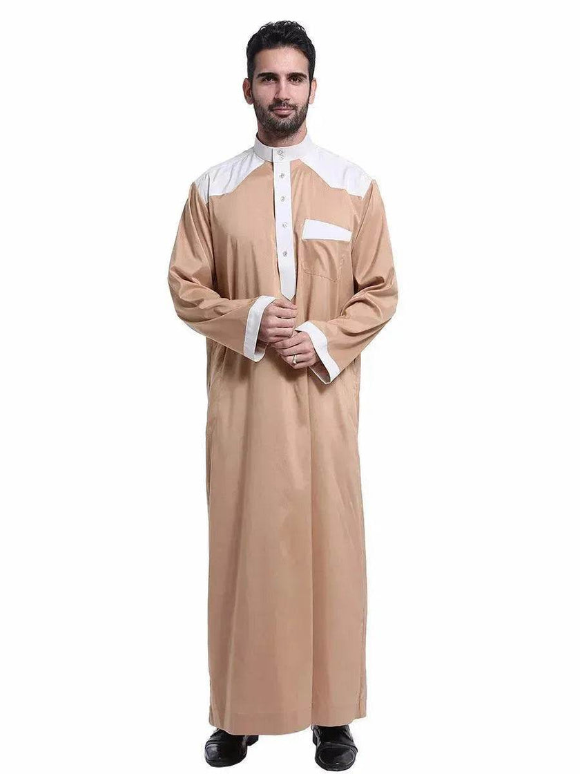 Fashionable and Elegant Arab Dubai Middle East Men's Robe Moroccan Men's Jalabiya