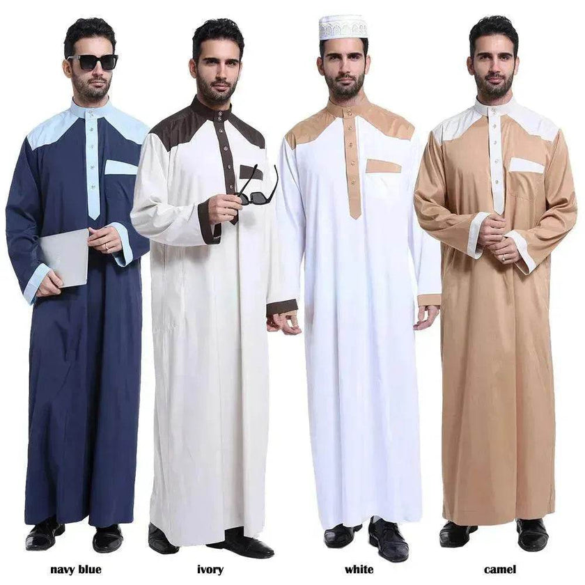 Fashionable and Elegant Arab Dubai Middle East Men's Robe Moroccan Men's Jalabiya