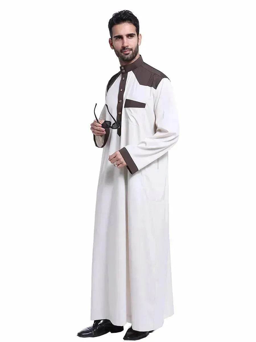 Fashionable and Elegant Arab Dubai Middle East Men's Robe Moroccan Men's Jalabiya