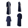 Fashionable and Elegant Arab  Long Sleeved Solid Color Casual Robe Moroccan Men's Jalabiya