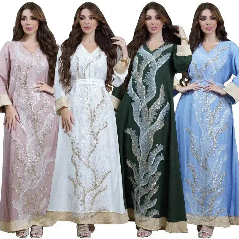 Arab  Robe Sequin Embroider Fashion