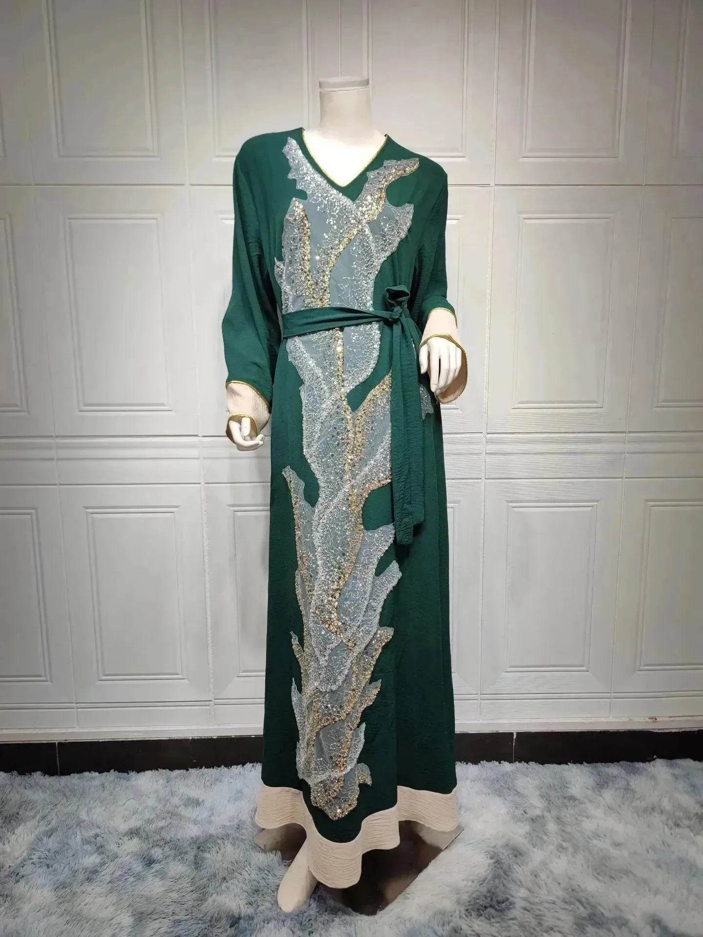 Arab  Robe Sequin Embroider Fashion