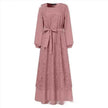 Arab  Round Neck Lace Floral Dress