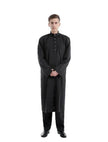 Fashionable and Elegant Arab  Two-piece Solid Color Men's Robe Moroccan Men's Jalabiya