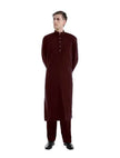 Fashionable and Elegant Arab  Two-piece Solid Color Men's Robe Moroccan Men's Jalabiya