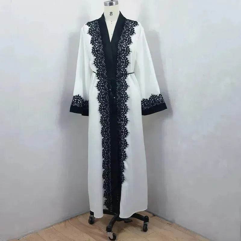 Arab  Women's Lace Dress Cardigan Robe