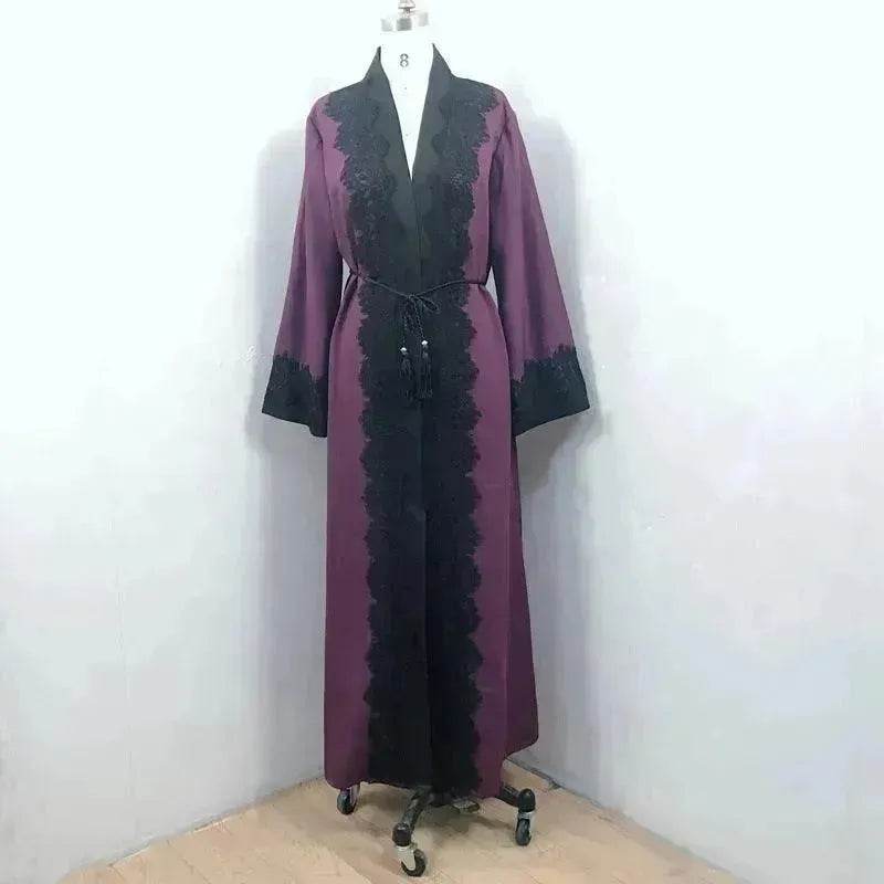 Arab  Women's Lace Dress Cardigan Robe