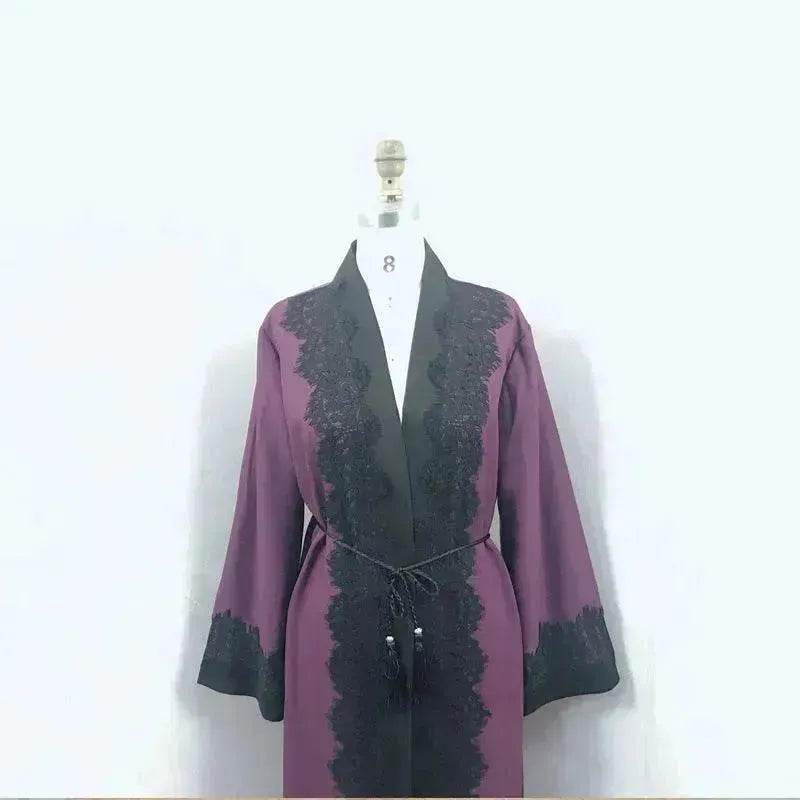 Arab  Women's Lace Dress Cardigan Robe